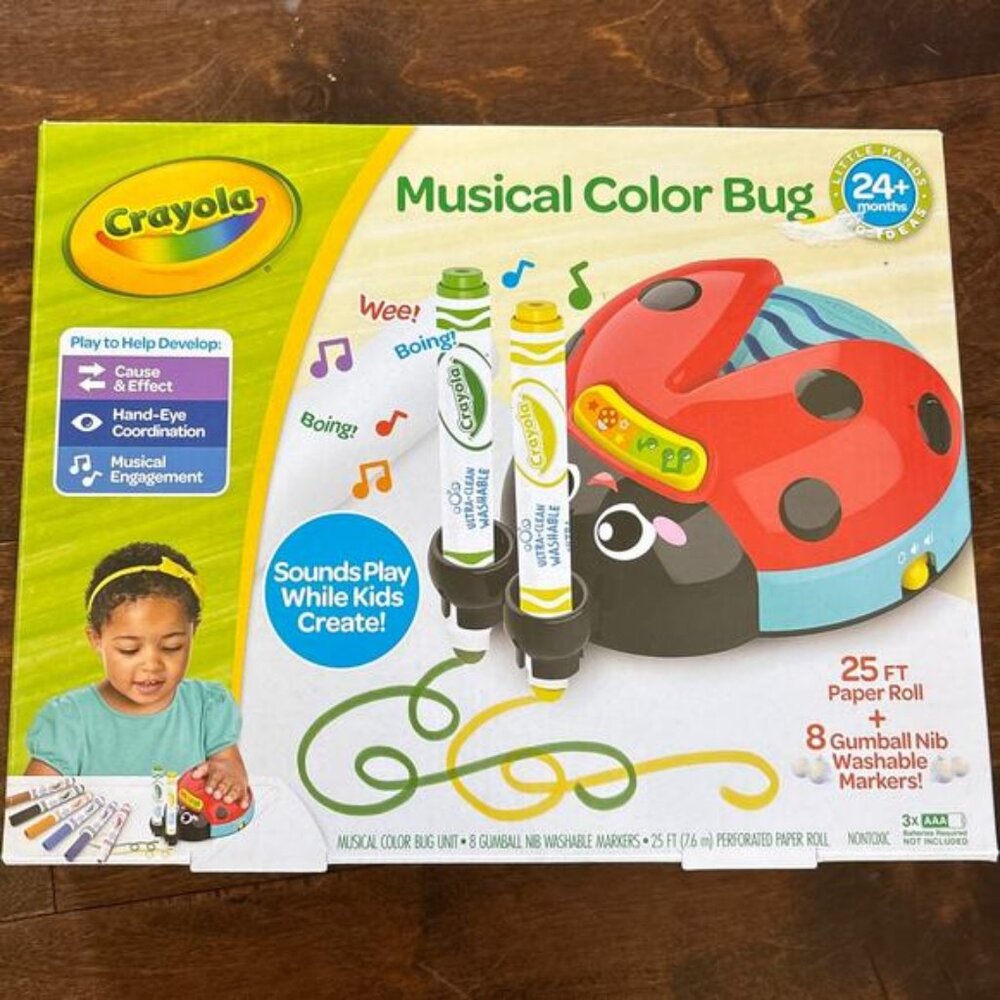 Crayola Musical Color Bug Engaging Art Toy with Washable Markers and Sounds NEW